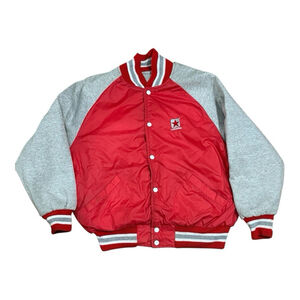 Vintage Converse Varsity Jacket Mens Large Red Gray Reversible Retro Jacket